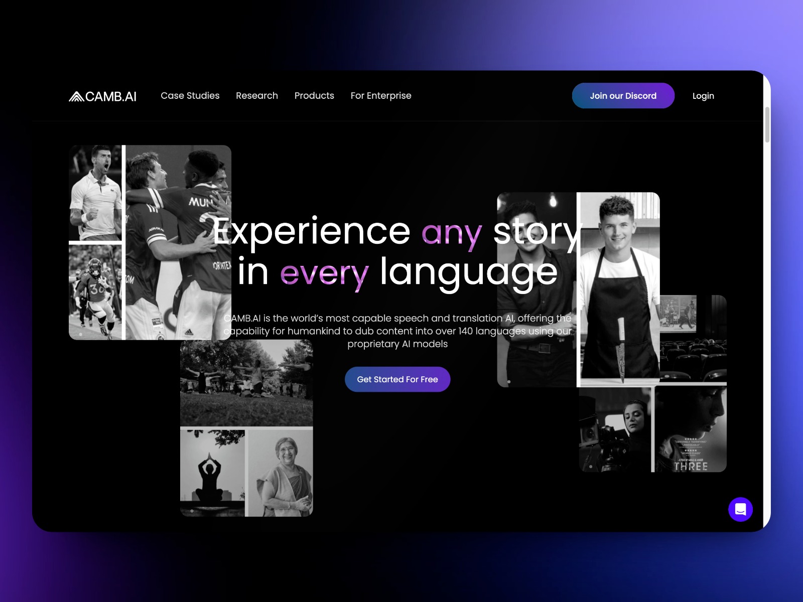 CAMB.AI Cinematic Web Experience