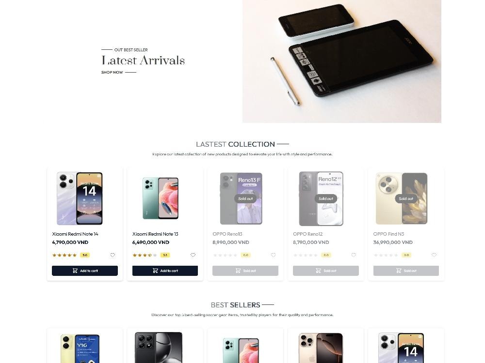 Latest Arrivals E-commerce